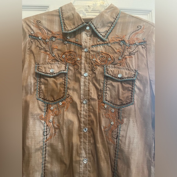 Roar woman’s western/rodeo shirt size medium stretch women’s - Picture 2 of 6